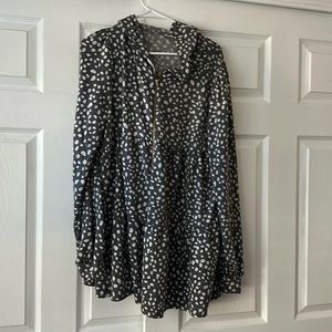 Gray and off white baby doll shirt with hood size medium